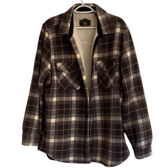 Freedom Foundry Other - Freedom Foundry Brown&Cream Flannel Plaid  Shacket Sherpa Lined XL Warm Cozy